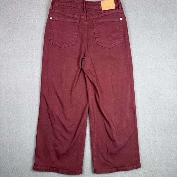 Judy Blue Garment Dyed Sz 7/28 Crop Jeans Wide Leg JB88752 Burgandy Oxblood Red - Picture 3 of 12